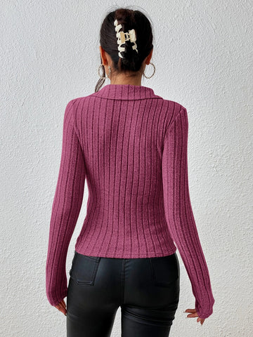Slim Ribbed Knit Tee