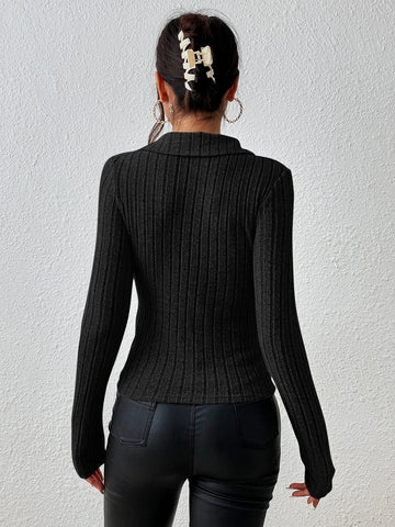 Slim Ribbed Knit Tee