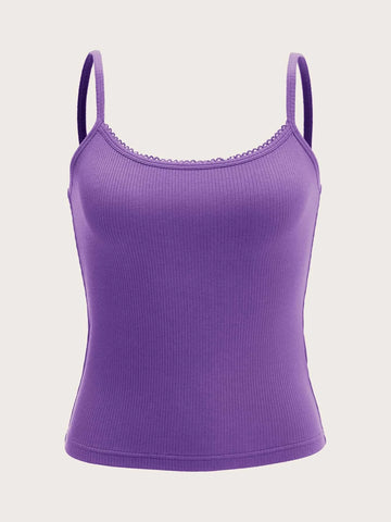 EZwear Solid Rib-knit Cami Top