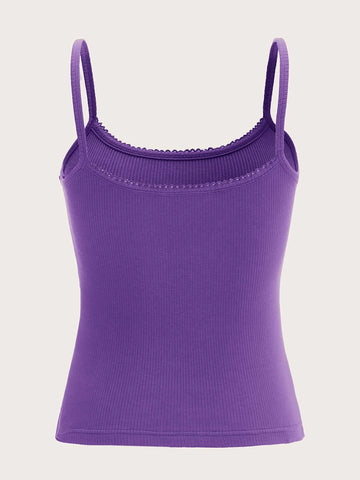 EZwear Solid Rib-knit Cami Top