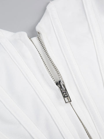 Zip Up Tube Top & Flare Leg Pants