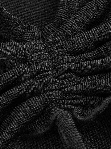 ROMWE PUNK Grunge Crisscross Tie Back Drawstring Front Asymmetrical Hem Top