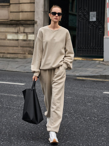 1pc Drop Shoulder Sweatshirt & 1pc Sweatpants