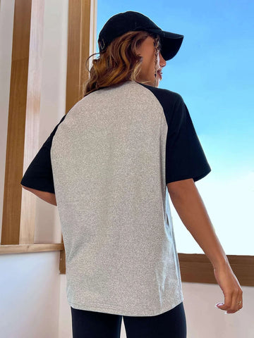 Letter Graphic Raglan Sleeve Tee