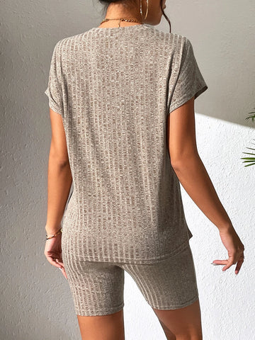 Unity Space Dye Twist Front Tee & Biker Shorts