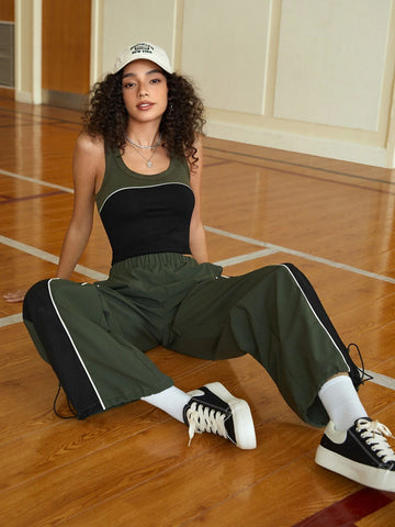 EZwear Contrast Binding Tank Top & Pants