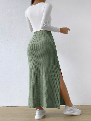 EZwear High Waist Split Thigh Skirt