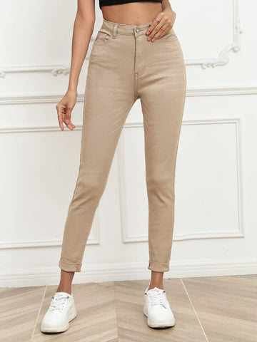 Zipper Fly Skinny Jeans