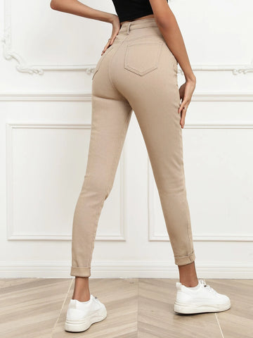 Zipper Fly Skinny Jeans