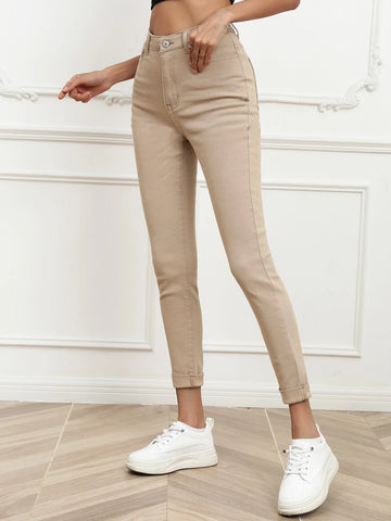 Zipper Fly Skinny Jeans