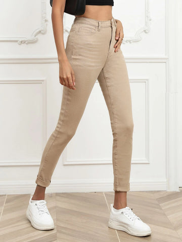 Zipper Fly Skinny Jeans