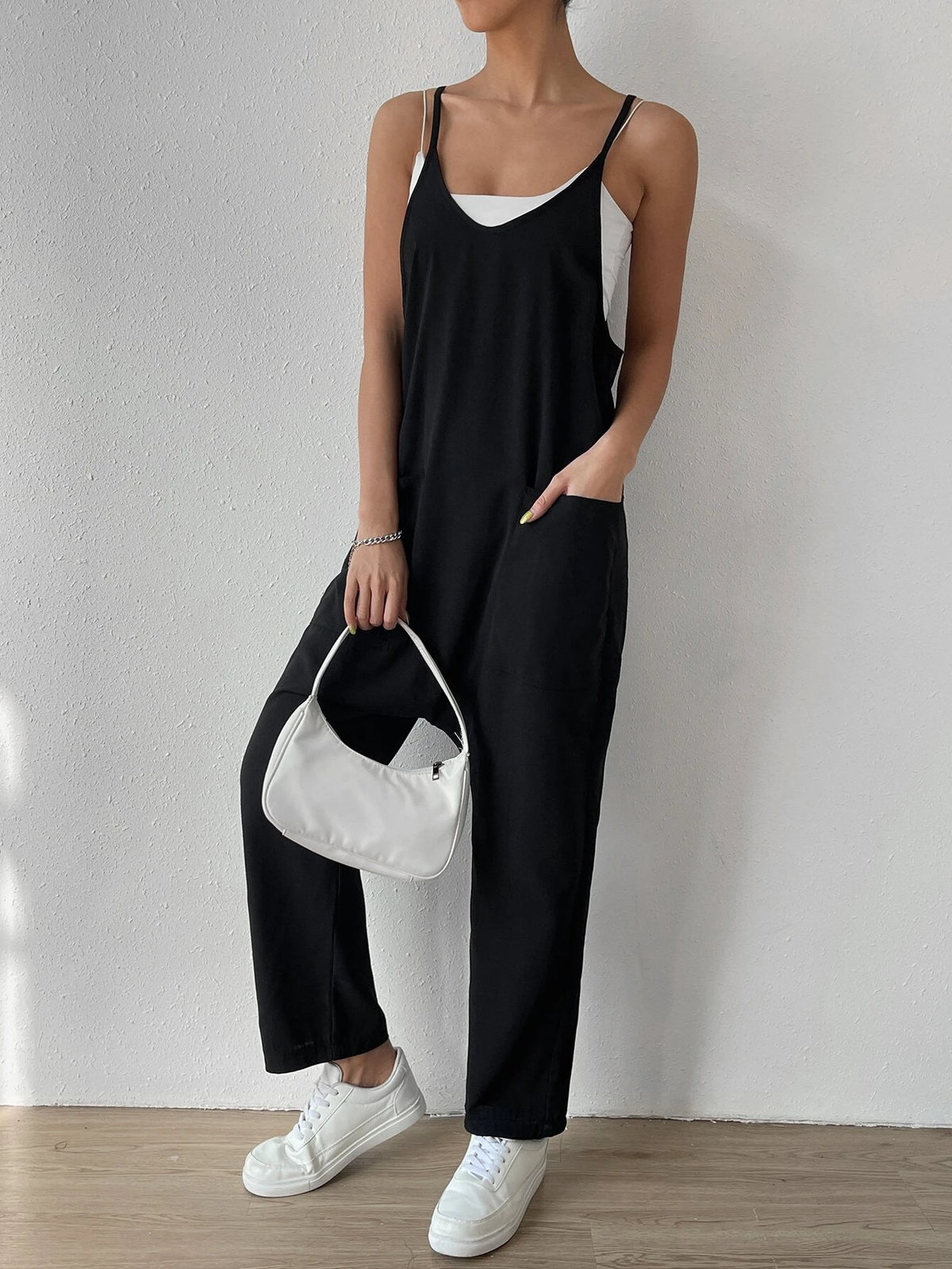 EZwear Dual Pocket Cami Jumpsuit Without Cami Top