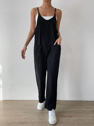 EZwear Dual Pocket Cami Jumpsuit Without Cami Top