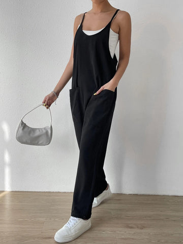 EZwear Dual Pocket Cami Jumpsuit Without Cami Top