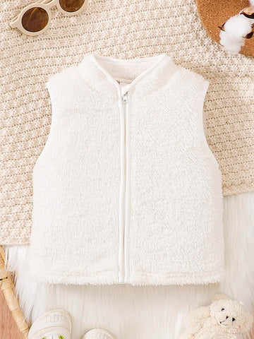 Baby Zip Up Teddy Vest Coat