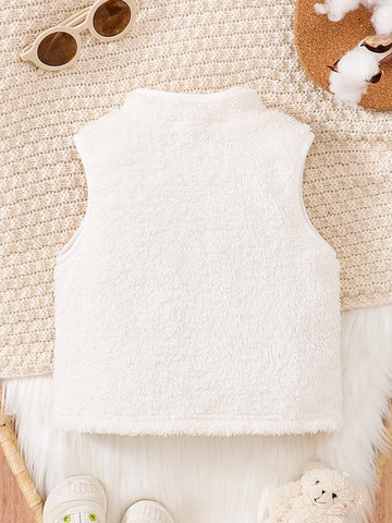 Baby Zip Up Teddy Vest Coat