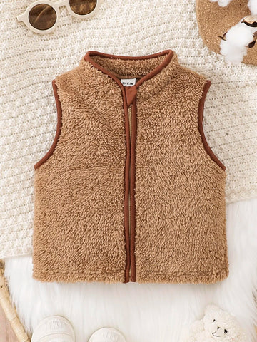 Baby Zip Up Teddy Vest Coat