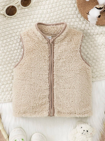 Baby Zip Up Teddy Vest Coat