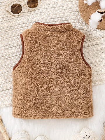 Baby Zip Up Teddy Vest Coat