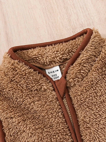 Baby Zip Up Teddy Vest Coat