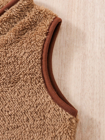 Baby Zip Up Teddy Vest Coat