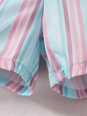Baby Striped Ruffle Trim Romper