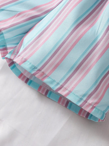 Baby Striped Ruffle Trim Romper