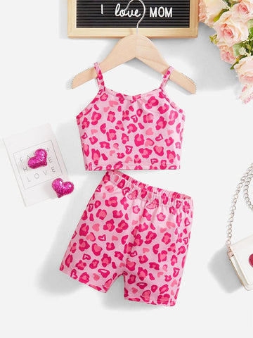 Baby Allover Print Cami Top & Biker Shorts
