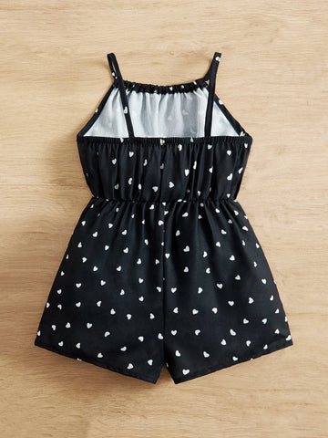 Baby Heart Print Cami Romper
