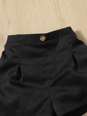Baby Fold Pleated Detail Shorts