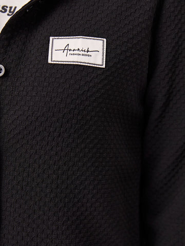 Letter Patched Detail Shirt & Pants