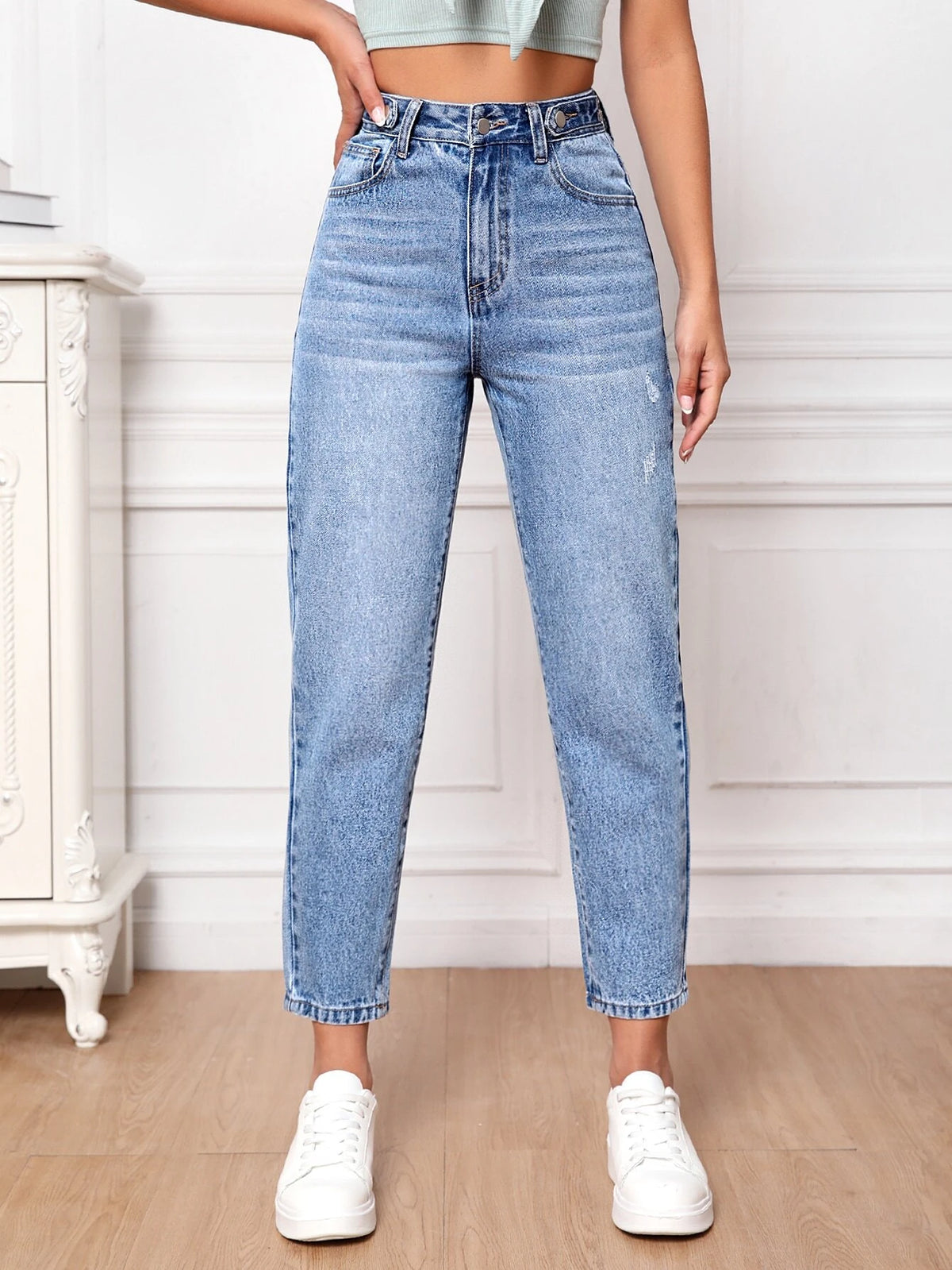 Cat Scratch Mom Fit Jeans