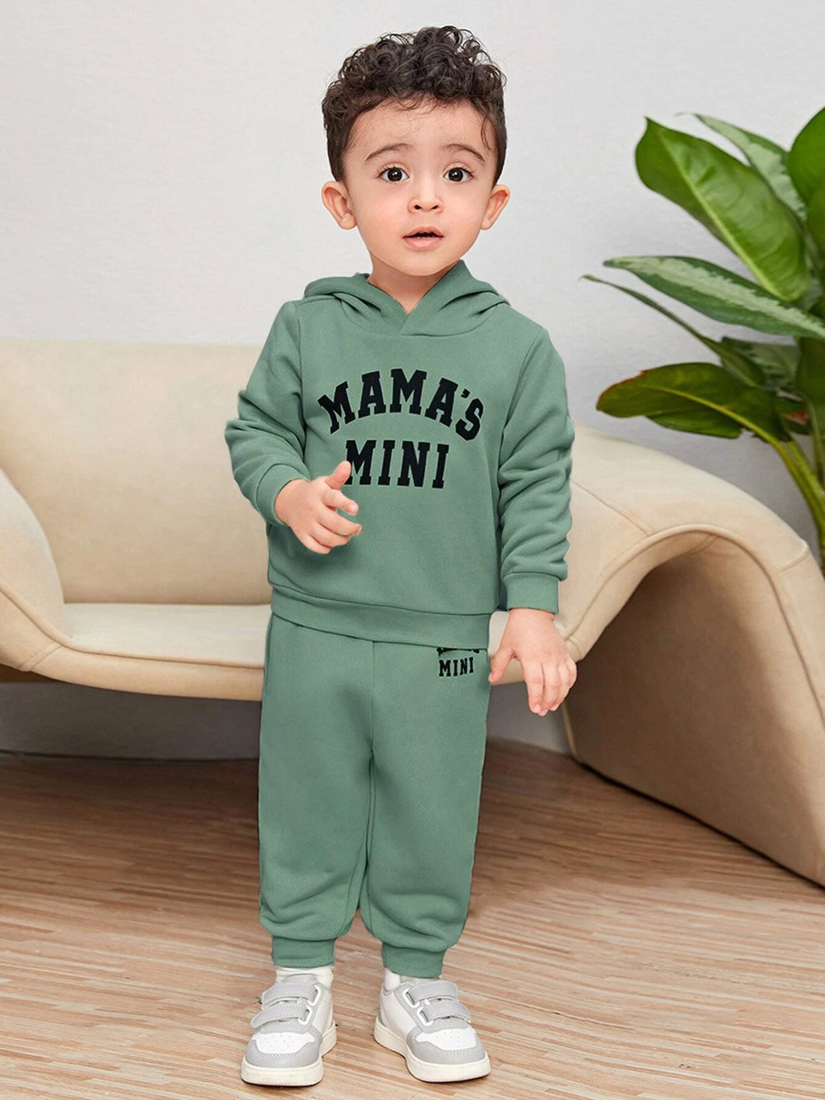 Baby Letter Graphic Hoodie & Sweatpants