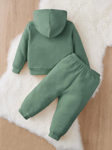 Baby Letter Graphic Hoodie & Sweatpants