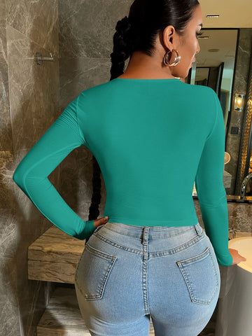 SXY Scoop Neck Crop Tee