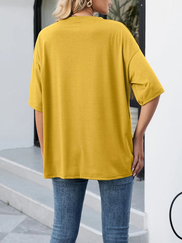 Slogan Graphic Drop Shoulder Tee