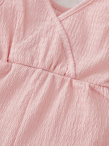 Baby Knot Shoulder Overlap Collar Romper