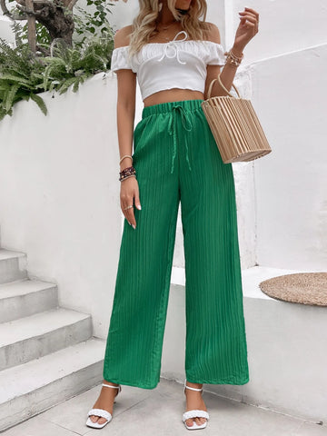 Tie Waist Wide Leg Pants