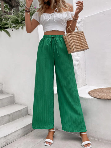 Tie Waist Wide Leg Pants
