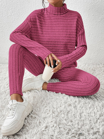 Turtleneck Drop Shoulder Tee & Leggings