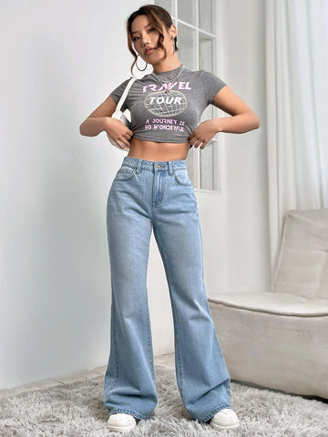 High Waist Flare Leg Jeans