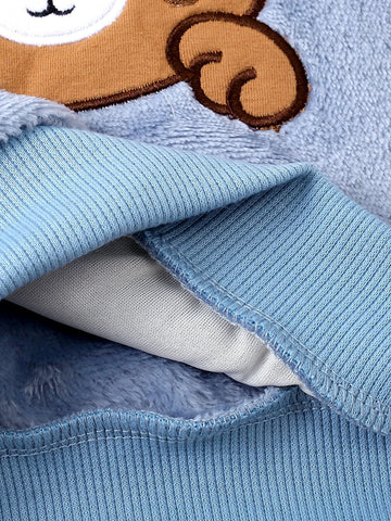 Baby Bear Embroidery Teddy Sweatshirt & Pants