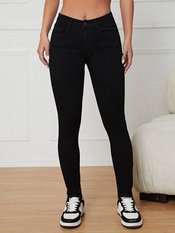 Solid Skinny Jeans