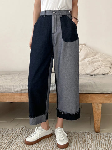 DAZY Two Tone Raw Cut Jeans