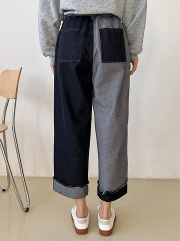 DAZY Two Tone Raw Cut Jeans