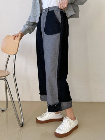 DAZY Two Tone Raw Cut Jeans