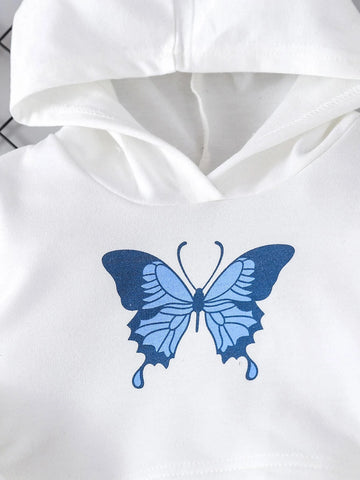 Baby Butterfly Print Hoodie & Sweatpants