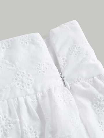 MOD Lace Up Front Ruffle Hem Schiffy Skirt