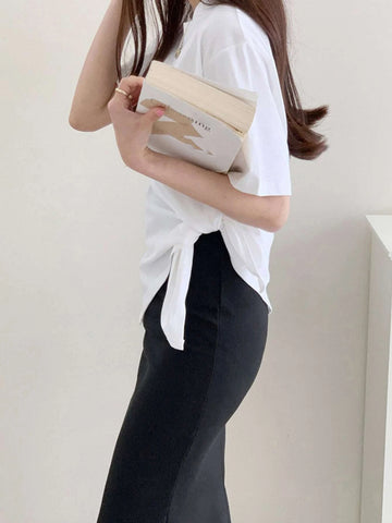 DAZY Solid Mermaid Hem Skirt