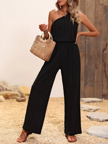 One Shoulder Top & Wide Leg Pants